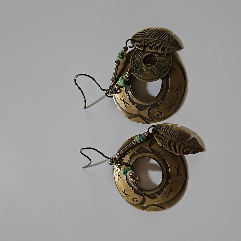 Indigenous Designed Pisces Fish Earrings - image 1